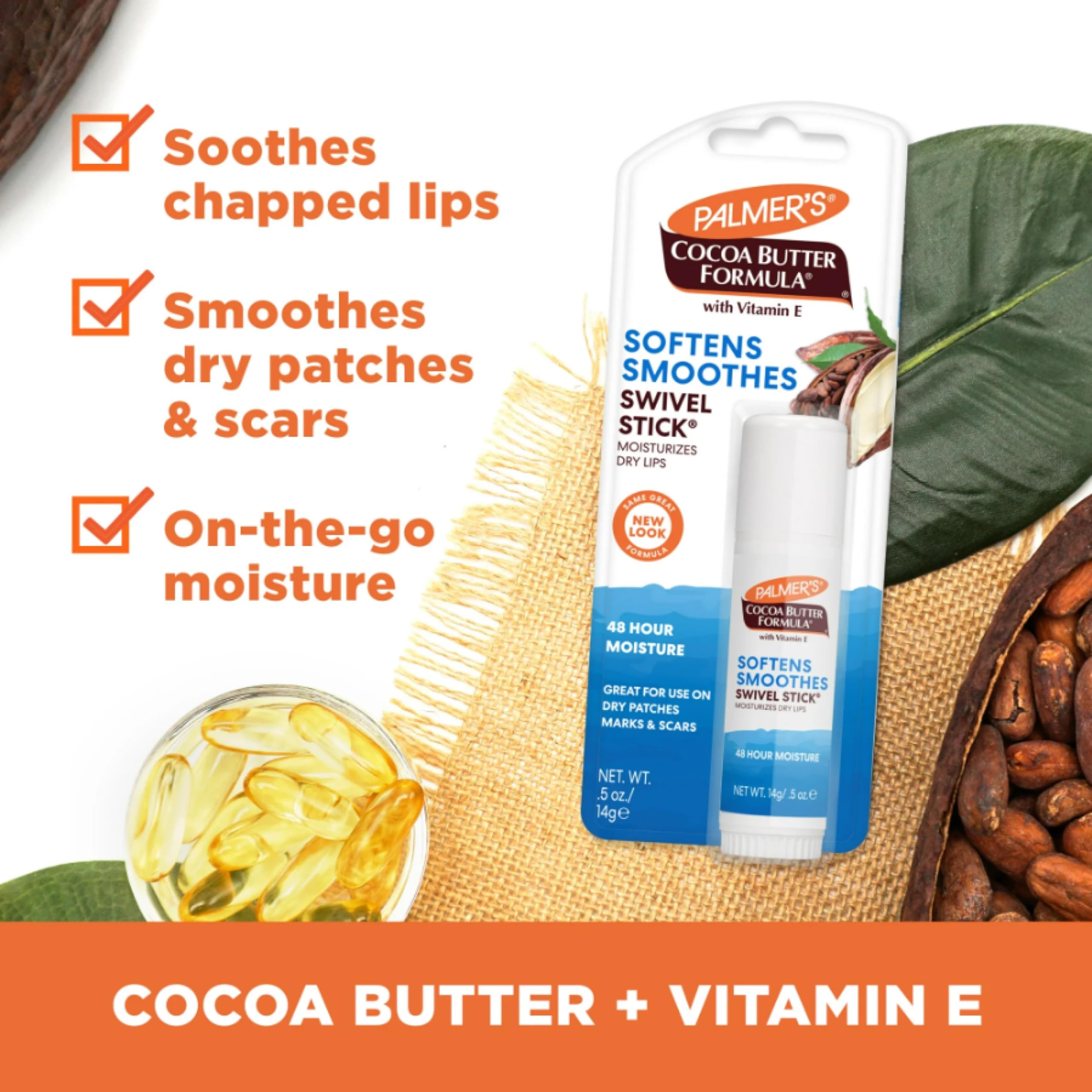 Palmer's Cocoa Butter Formula with Vitamin E Swivel Stick, .5 Oz. 2 Pack.