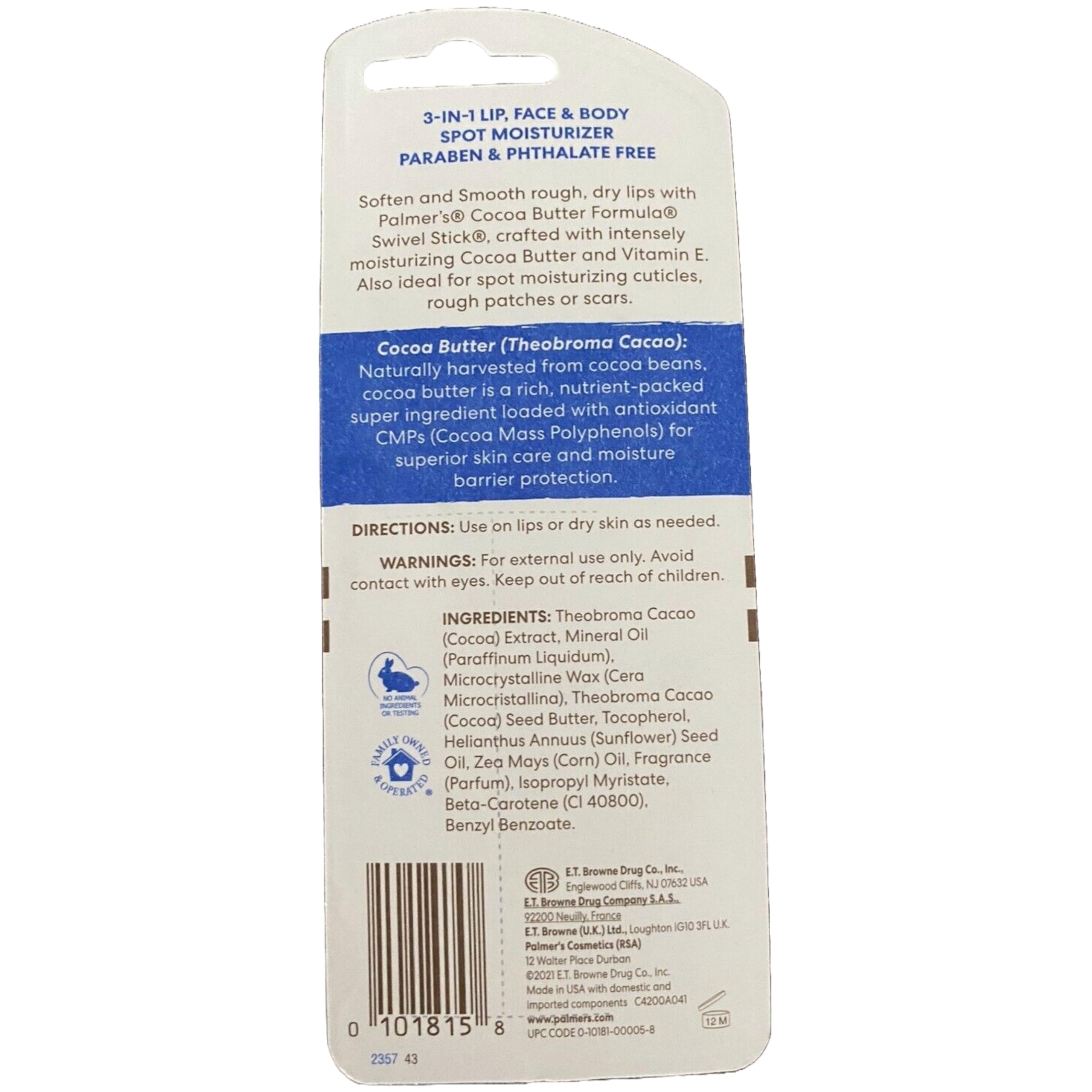 Palmer's Cocoa Butter Formula with Vitamin E Swivel Stick, .5 Oz. 2 Pack.