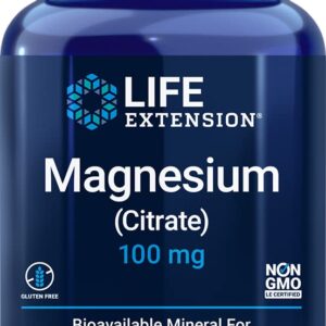 Life Extension Magnesium Citrate, 100 Mg, 100 Capsules (2 Pack)