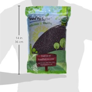 Food to Live Organic Adzuki Beans, 5 Pounds – Non-GMO, Sproutable, Whole Raw Dried Azuki Beans (Red Mung Beans), Vegan, Kosher, Bulk Organic Beans. Rich in Minerals, Dietary Fiber and Protein