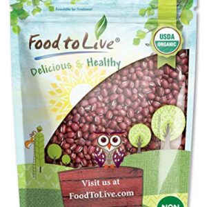 Food to Live Organic Adzuki Beans, 5 Pounds – Non-GMO, Sproutable, Whole Raw Dried Azuki Beans (Red Mung Beans), Vegan, Kosher, Bulk Organic Beans. Rich in Minerals, Dietary Fiber and Protein