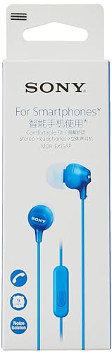 Sony MDREX15AP In-Ear Earbud Headphones with Mic, Blue