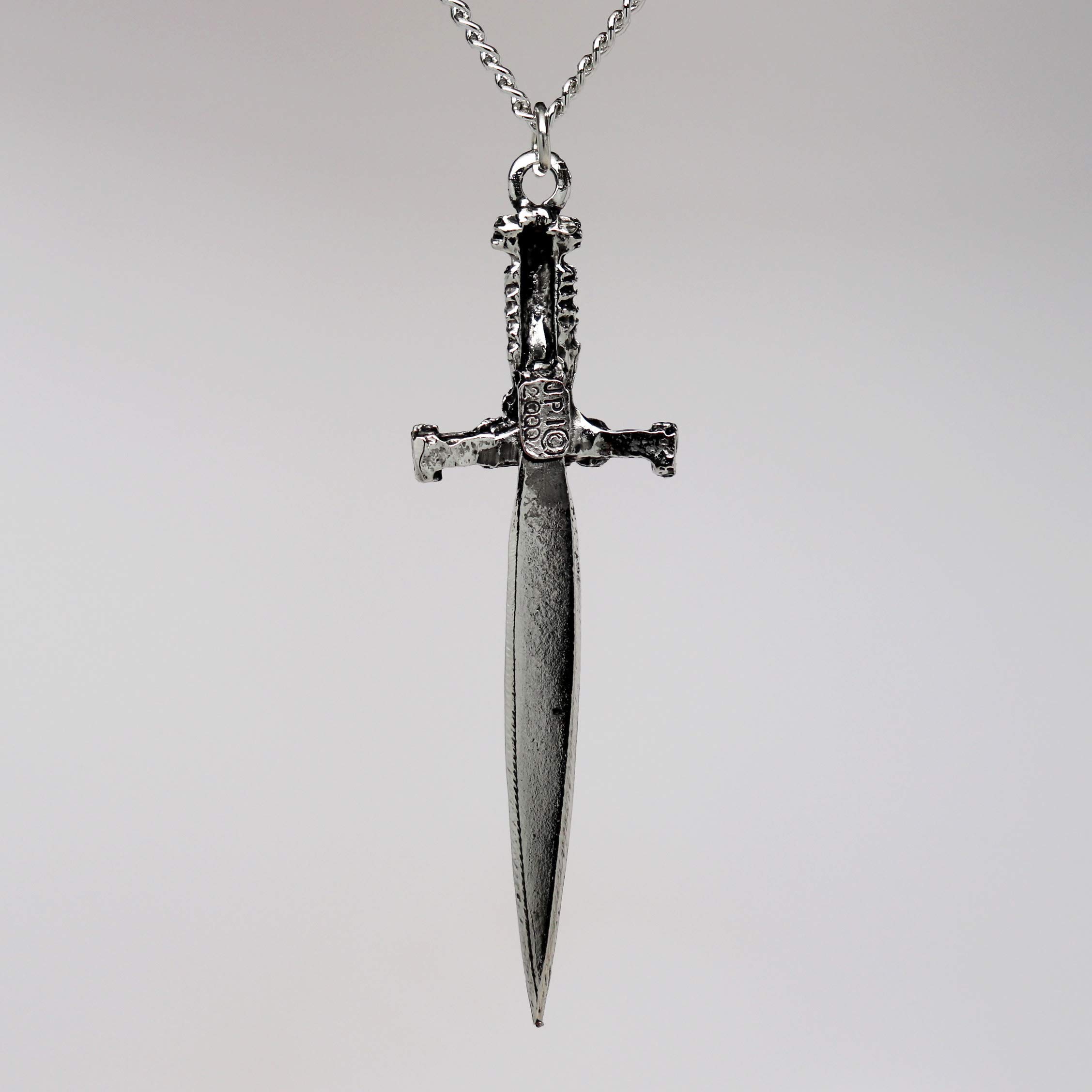 Sword with Engraved Handle Medieval Rennaissance Pendant Necklace