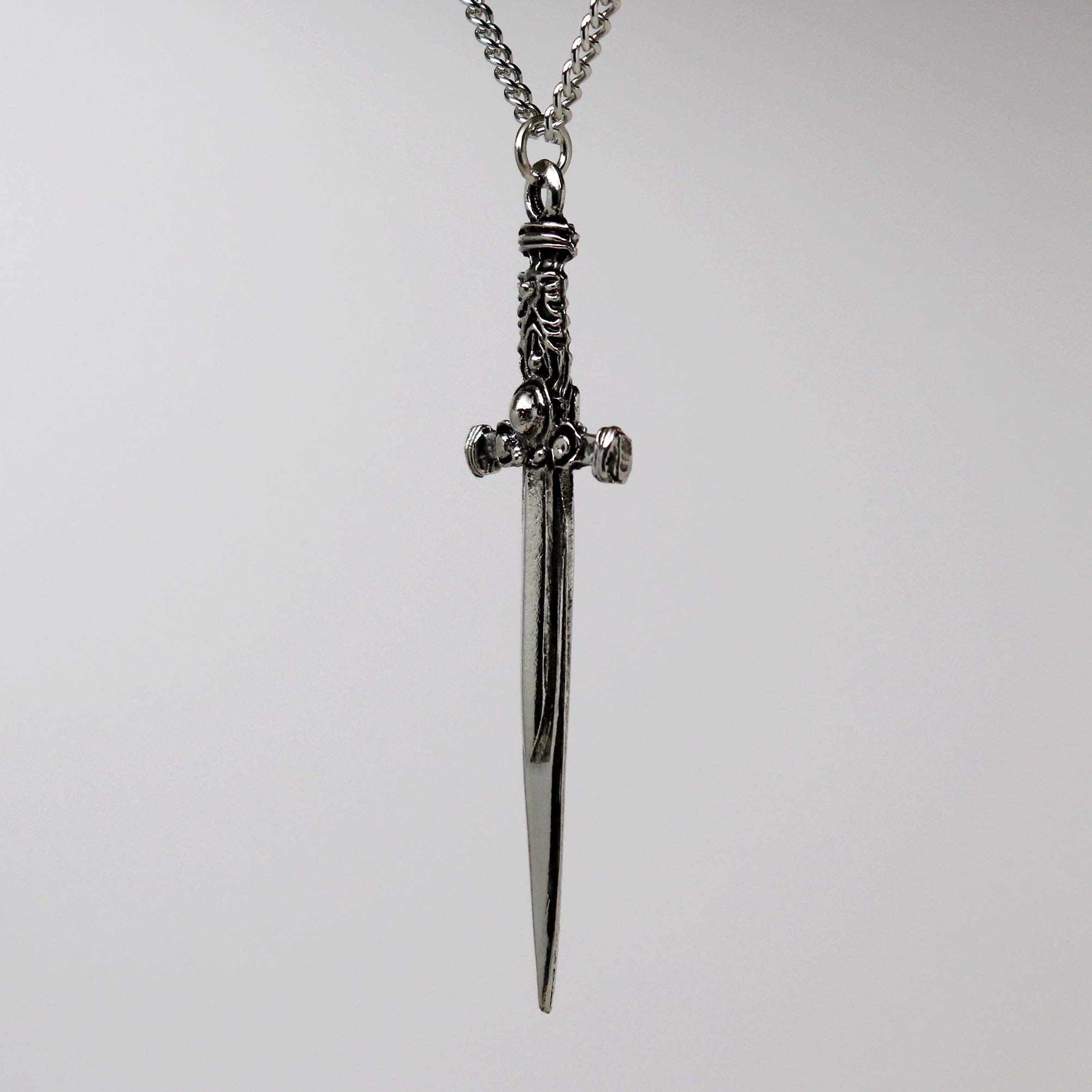 Sword with Engraved Handle Medieval Rennaissance Pendant Necklace