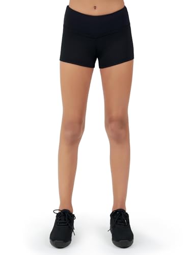 Capezio girls Team Basic Gusset athletic shorts, Black, 10 12 US