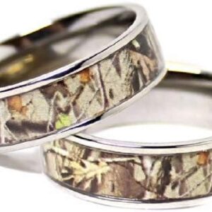 His & Hers Camo Wedding Ring Sets - Camo Wedding Band - Engagement Ring Set - Wedding Rings - Wedding Rings - Camo Rings for Women - Camo Rings for Men - Wedding Ring - His and Hers Rings