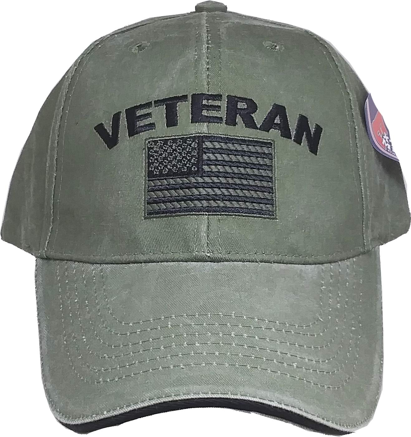 Eagle Crest Military Veteran U.S. Flag Cap, Green, Adjustable