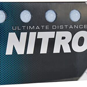 Nitro Long Distance High-Durability Golf Balls (15PK) All Levels Ultimate Distance Titanium Core High Velocity Great Stop & Sticking Ability Golf Balls USGA Approved-Total of 15-White