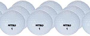 Nitro Long Distance High-Durability Golf Balls (15PK) All Levels Ultimate Distance Titanium Core High Velocity Great Stop & Sticking Ability Golf Balls USGA Approved-Total of 15-White