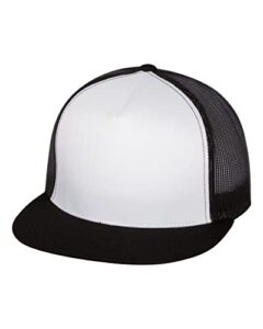 yupoong unisex adult classic two tone trucker cap, black/white/black, one size