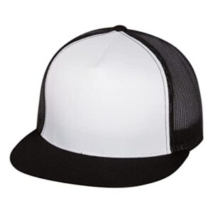 Yupoong Unisex Adult Classic Two Tone Trucker Cap, Black/White/Black, One Size