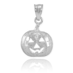 925 sterling silver jack o'lantern charm halloween pumpkin pendant