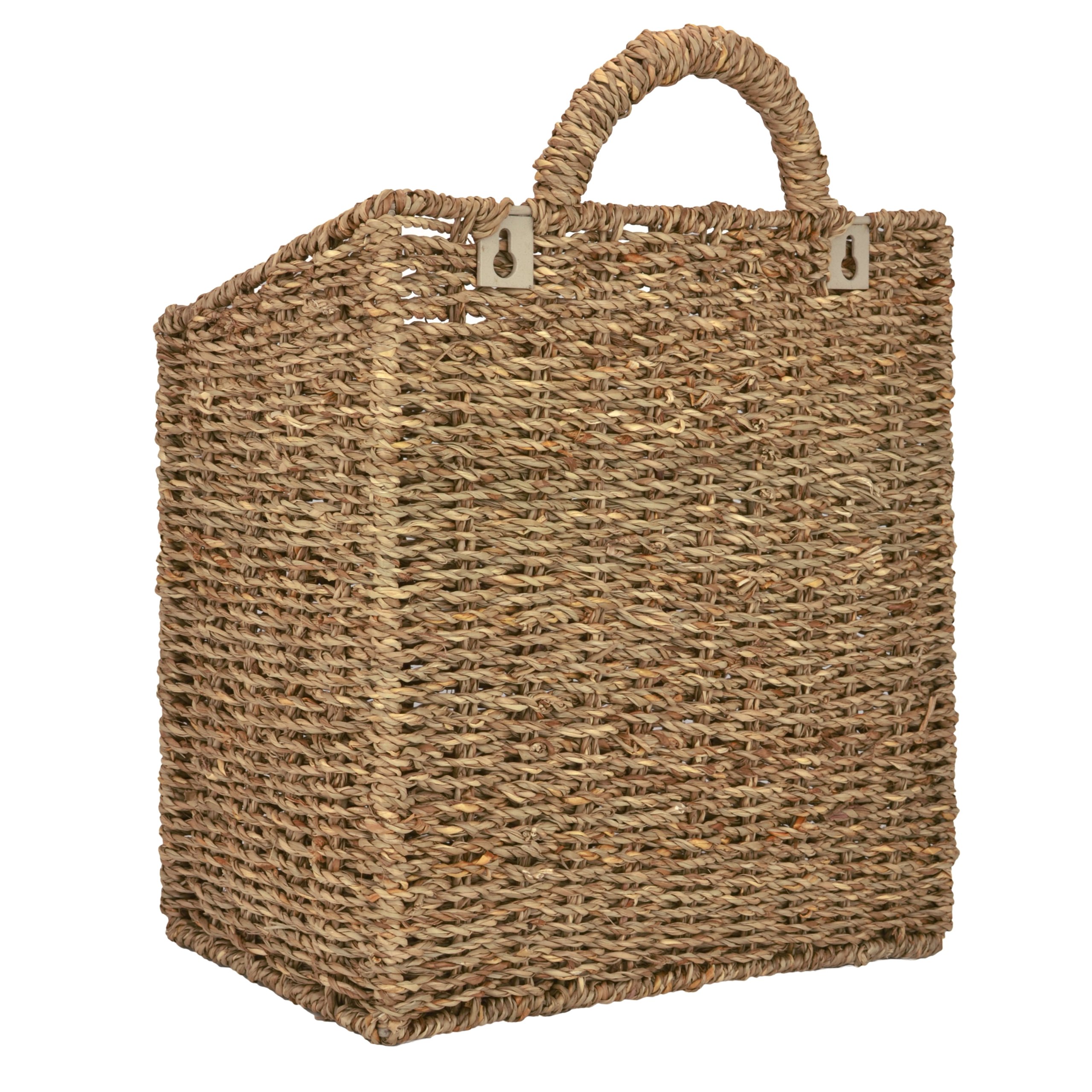 MyGift 12.5 Inch Rustic Woven Wall Hanging Storage Basket, Large Decorative Baskets, Magazine and Mail Organizer Basket