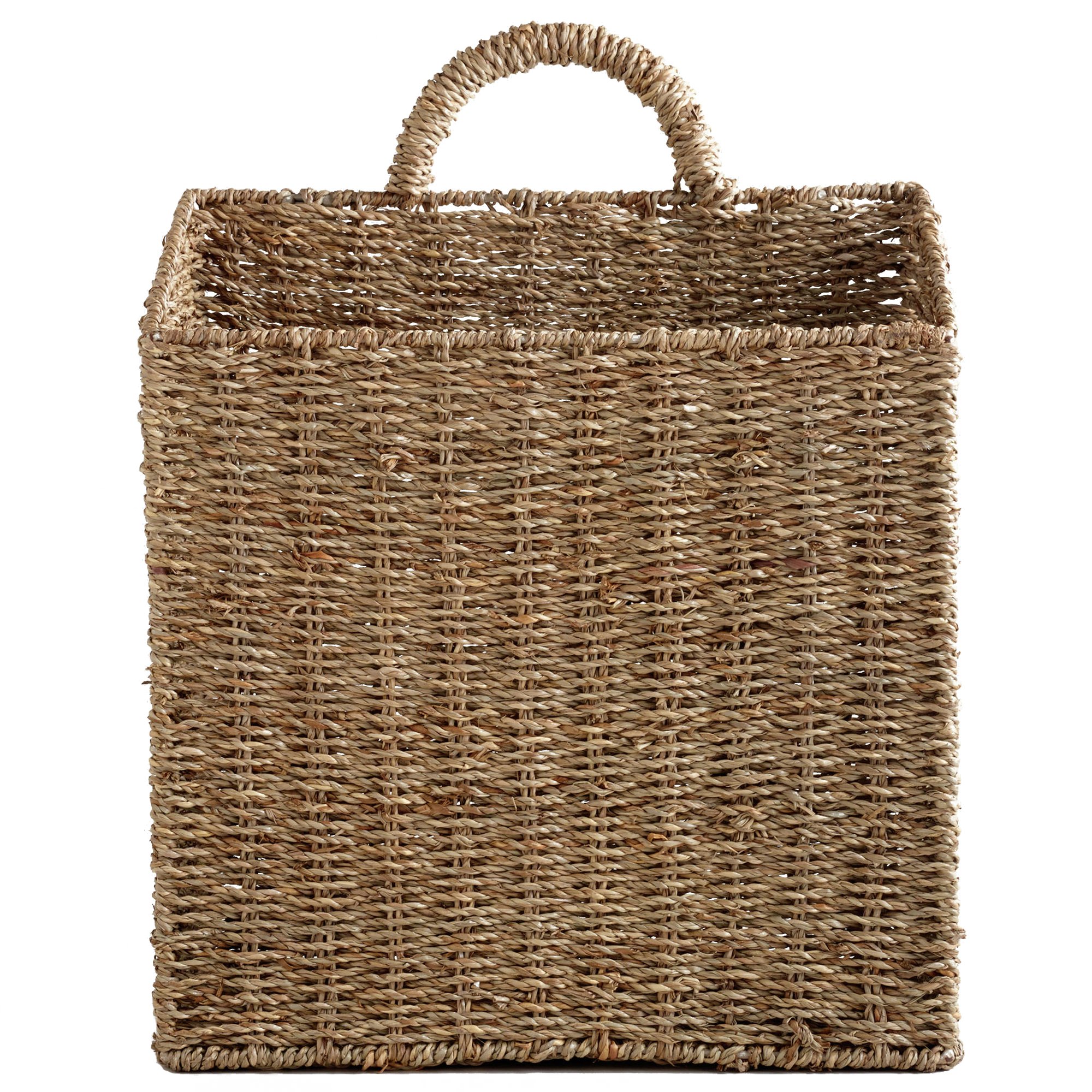 MyGift 12.5 Inch Rustic Woven Wall Hanging Storage Basket, Large Decorative Baskets, Magazine and Mail Organizer Basket