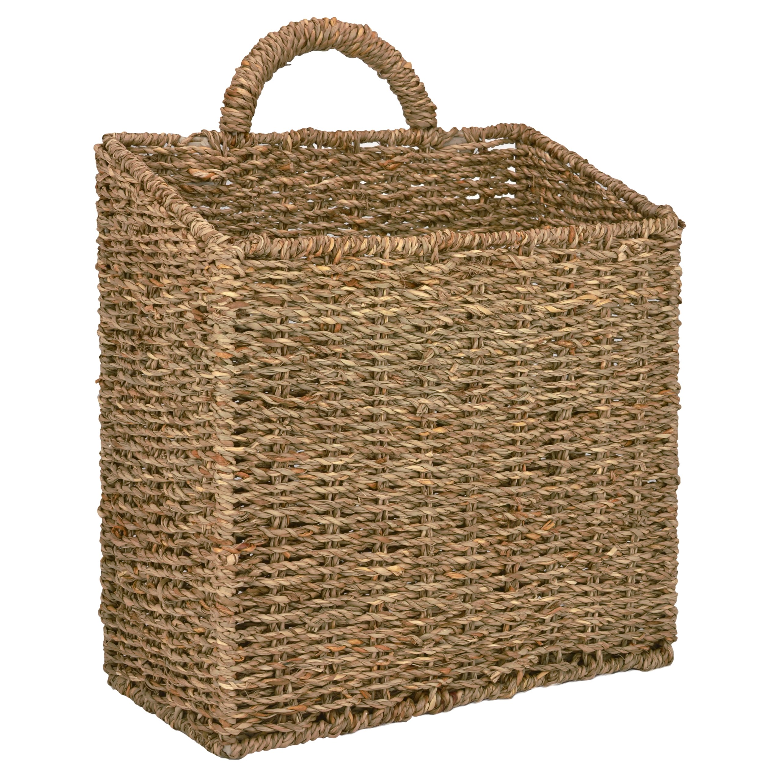 MyGift 12.5 Inch Rustic Woven Wall Hanging Storage Basket, Large Decorative Baskets, Magazine and Mail Organizer Basket