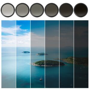 K&F Concept 43mm Slim Fader Variable ND2-ND400 Neutral Density Adjustable ND ND2 ND4 ND8 ND16 to ND400 Lens Filter Kit + Microfiber Cleaning Cloth for DSLR Cameras