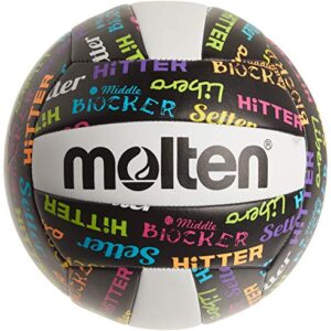 Molten Volleyball Positions Recreational Volleyball, Black/Neon Colors, official, MS500-VBP