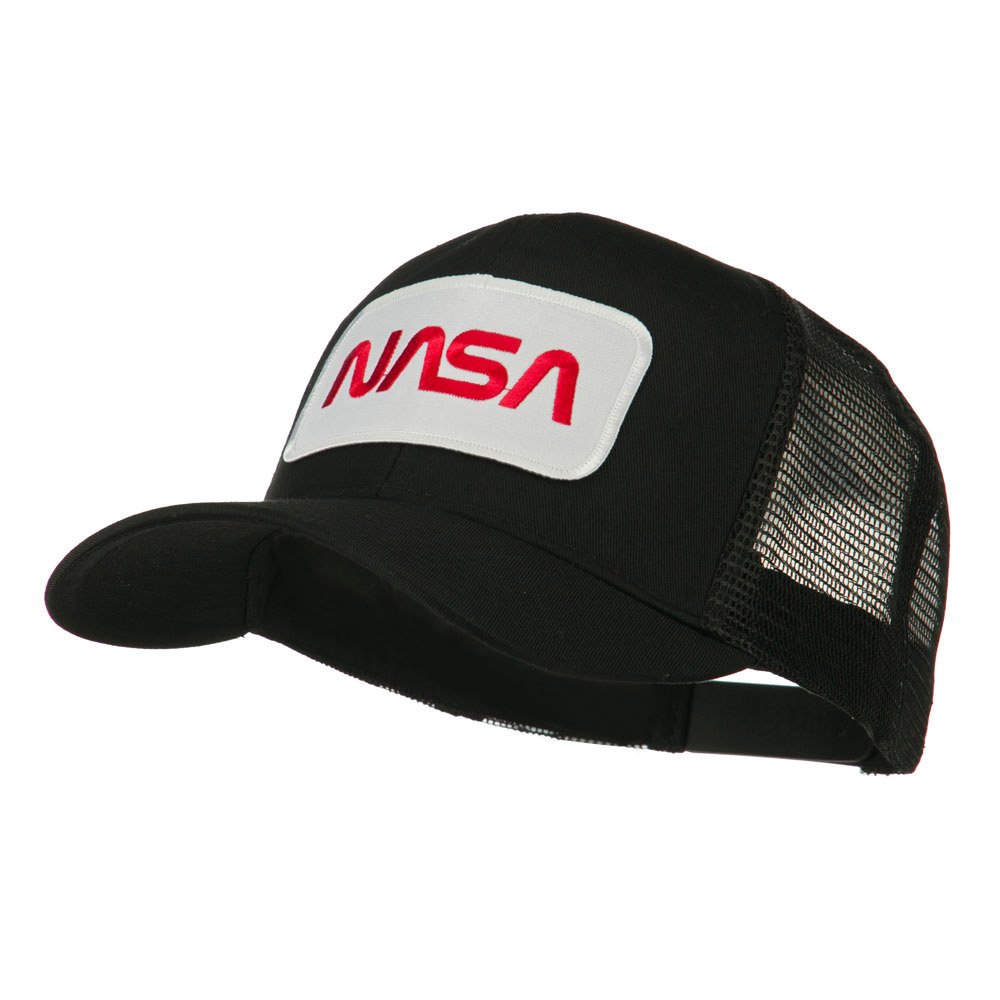 e4Hats.com NASA Logo Embroidered Patched Mesh Back Cap - Black OSFM