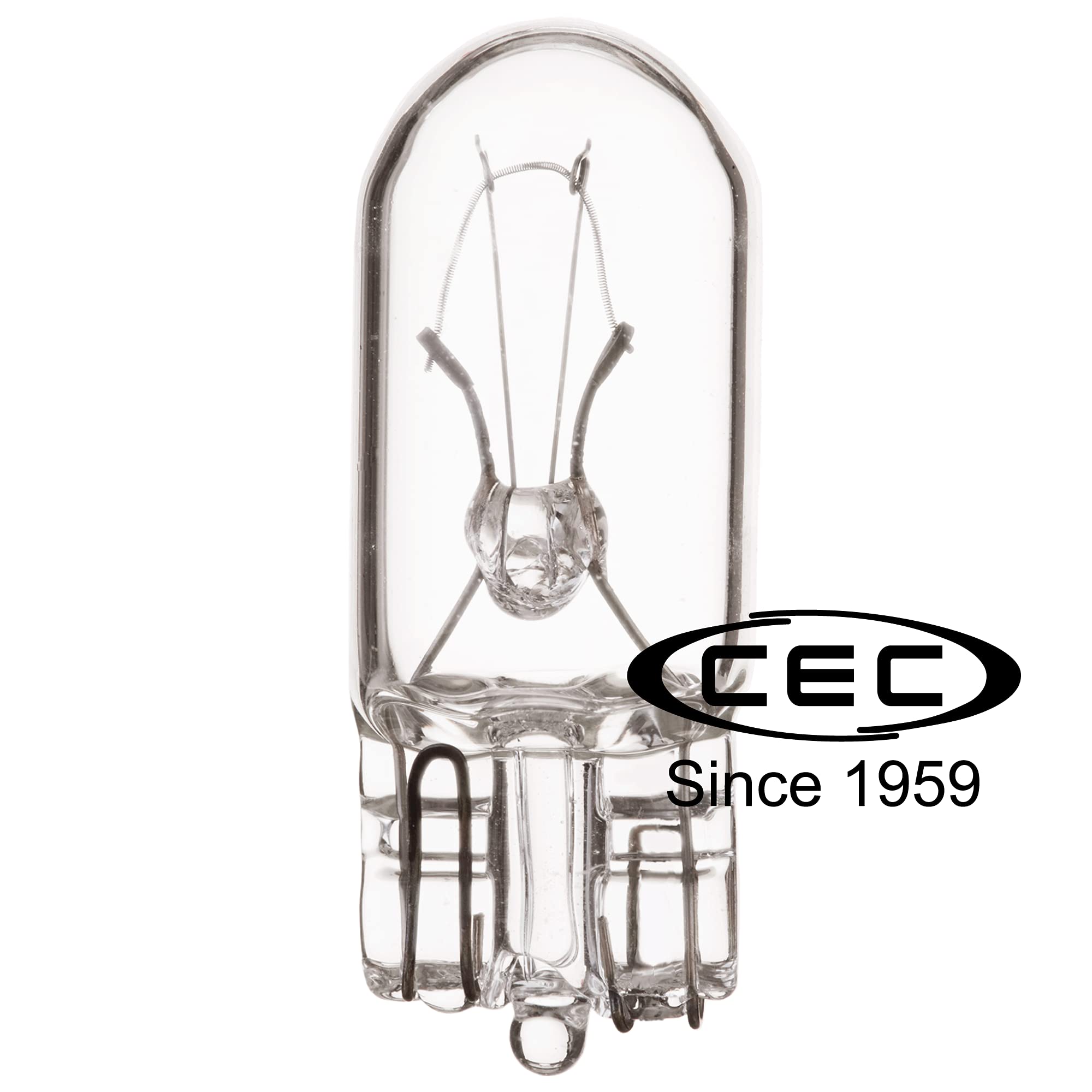 CEC Industries 194 Light Bulb 14V, 3.78W, T3.25 Shape, C-2F Filament, Glass Wedge (10-Pack)