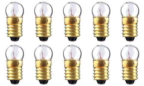 CEC Industries 245 Miniature Bulb, 2.46V, 1.23W, G3.5 Shape, E10 Miniature Screw Base (10-Pack)