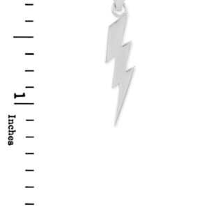 High Polish 925 Sterling Silver Lightning Bolt Charm Pendant Only