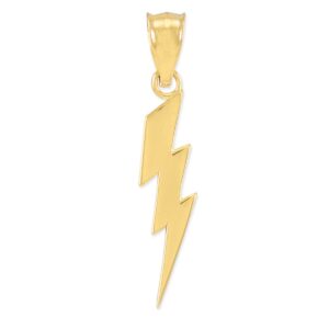 Polished 10k Yellow Gold Lightning Bolt Charm Pendant