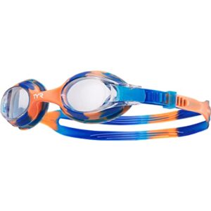 TYR Swimple Tie Dye Youth Swim Goggles, Blue/Green, Ages 3-10