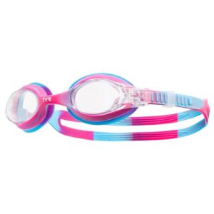 TYR Youth Tie Dye Swimple Goggles, Pink/Blue, One Size, for Ages 3-10