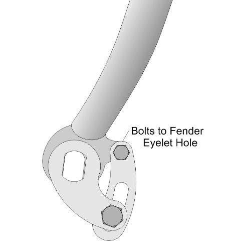 Grin Technologies FRONT Torque Arm for Mounting on Forks with Fender Eyelets. Thick 1/4" Stainless Plate