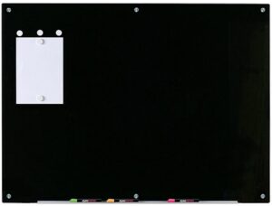 audio-visual direct magnetic black glass dry-erase board set - 35 1/2 x 47 1/4 inches -