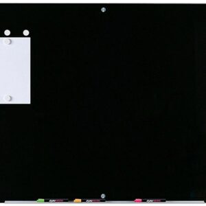 Audio-Visual Direct Magnetic Black Glass Dry-Erase Board Set - 35 1/2 x 47 1/4 Inches -