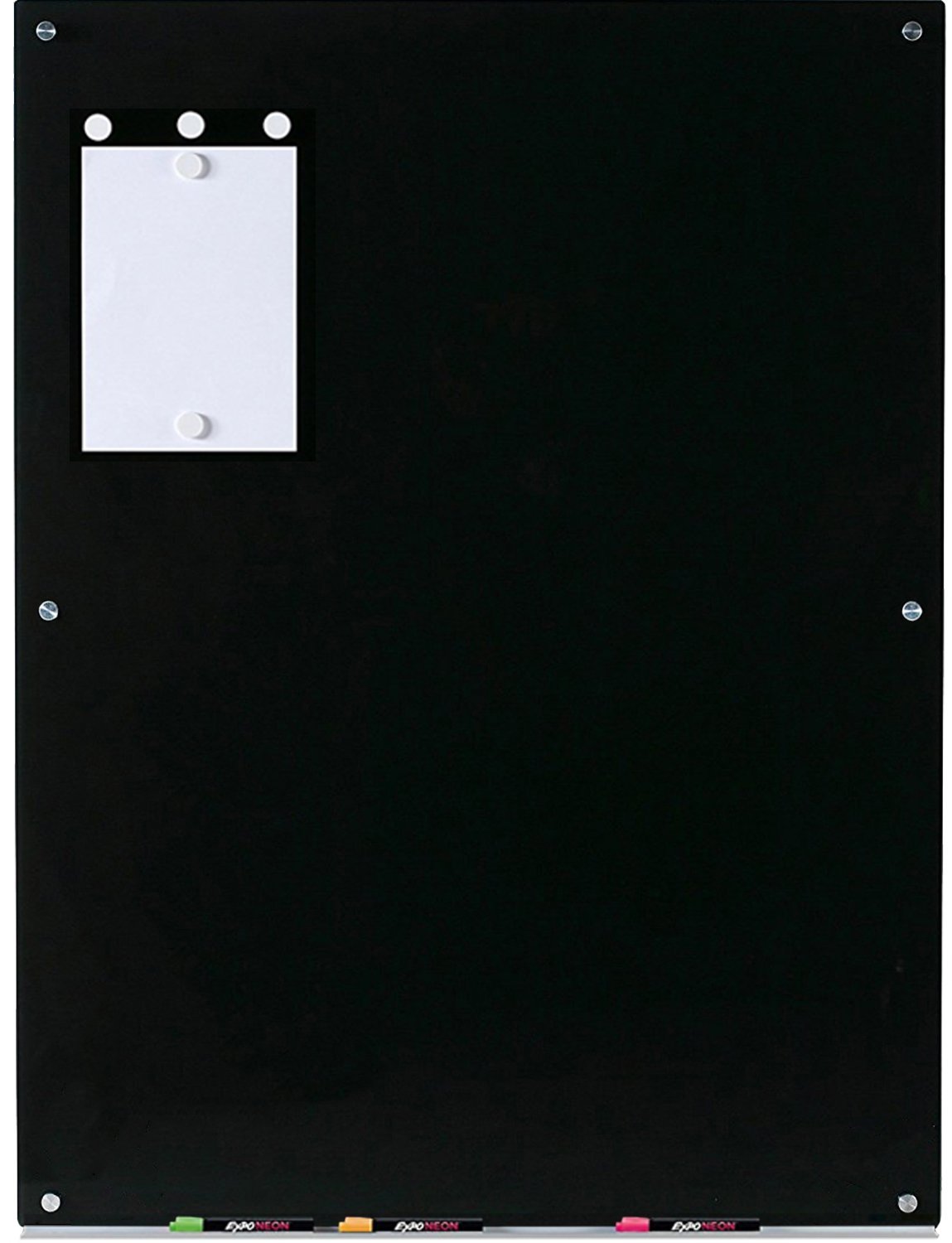 Audio-Visual Direct Magnetic Black Glass Dry-Erase Board Set - 35 1/2 x 47 1/4 Inches -