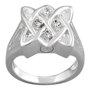 perfect memorials celtic knot sterling silver cremation ring - size 11