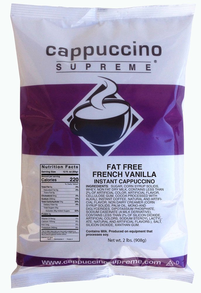 Cappuccino Supreme 2 lb bag Fat Free French Vanilla Instant Cappuccino Mix