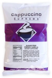 cappuccino supreme 1.2 lb bag sugar free french vanilla instant cappuccino mix