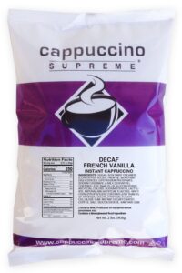 cappuccino supreme 2 lb bag decaf french vanilla cappuccino mix