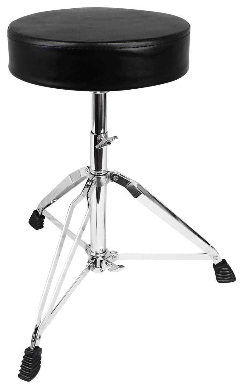 Rockville RDS30 Deluxe Thick Padded Foldable Drum Throne Stool Adjustable Height