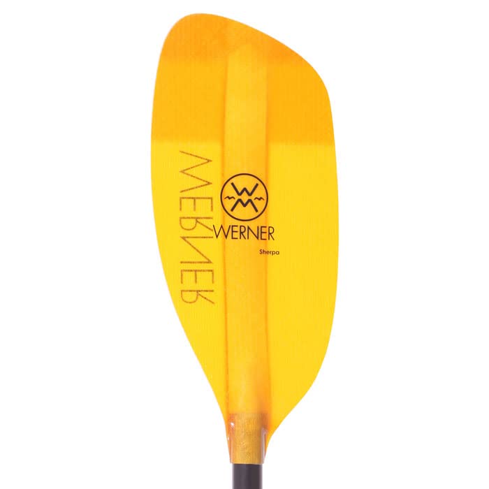 Werner Sherpa Fiberglass Bent Shaft Whitewater Kayak Paddle-197cm-Amber