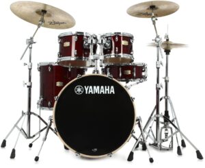 yamaha stage custom birch 5pc drum shell pack - 22" kick, cranberry red