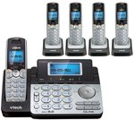 vtech ds6151 base with 4 additional ds6101 cordless handsets bundle