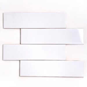 White Subway Tile Gloss Finish 2" X 8" ( 60 pieces- Box of 6.5 Sqft), Wall Tile, Backsplash Tile, Bathroom Tile, Designed in Italy