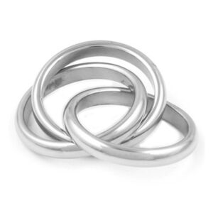 My Cutie Jewelry Triple Band Ring (Three Band Ring - Russian Wedding Ring) - 3 Rolling Bands Ring Stainless Steel Womens Rings. Eternity Trinity Purity Ring Commitment Ring. I Love You Gifts (8)