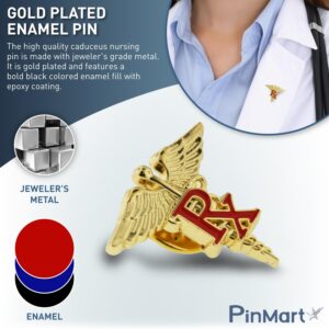 PinMart's Caduceus Nursing Enamel Lapel Pin - Ideal CNA or Medical Assistant Badge - Patient Care Technician Accessories for Lanyards and Nursing Scrubs or CNA Graduation Gifts and Pinning Ceremonies