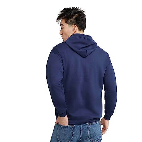 Hanes Men's Full-Zip Eco-Smart Hoodie, Navy, Large