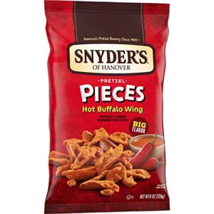 Snyder's of Hanover Pretzel Pieces, Hot Buffalo Wing, 8 Oz (Pack of 6)