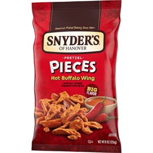 Snyder's of Hanover Pretzel Pieces, Hot Buffalo Wing, 8 Oz (Pack of 6)