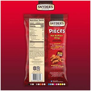 Snyder's of Hanover Pretzel Pieces, Hot Buffalo Wing, 8 Oz (Pack of 6)