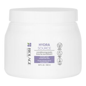 Biolage Hydra Source Conditioning Balm | Hydrates, Nourishes & Detangles Dry Damaged Hair | Moisturizing | Sulfate-Free | For Medium To Coarse Hair | Deep Conditioning | 16.9 Fl. Oz