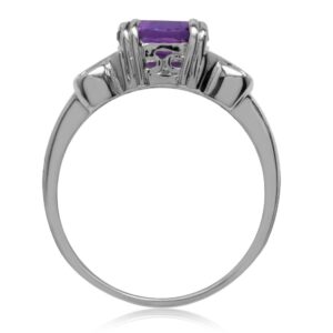 Silvershake 1.4 CTW 8X6mm Genuine Oval Shape African Purple Amethyst 925 Sterling Silver Victorian Inspired Solitaire Ring February Gemstone Birthstone Size 8