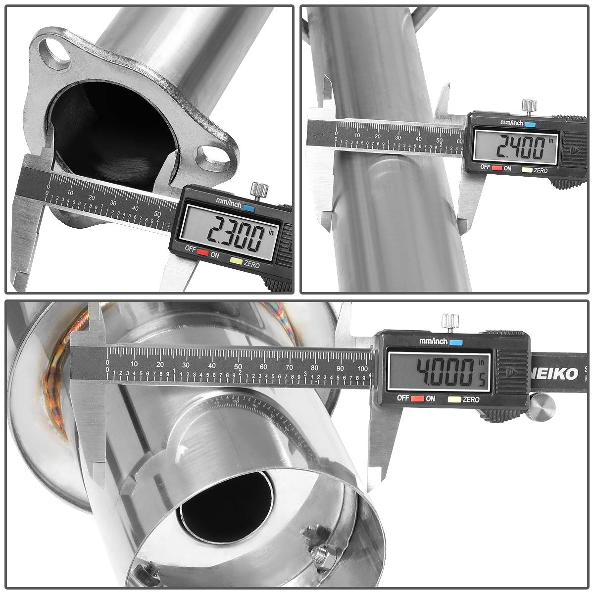 4 Inches Round Muffler Tip Catback Exhaust System Compatible with Acura Integra RS GS LS 4-Door Sedan 1994-2001, Stainless Steel